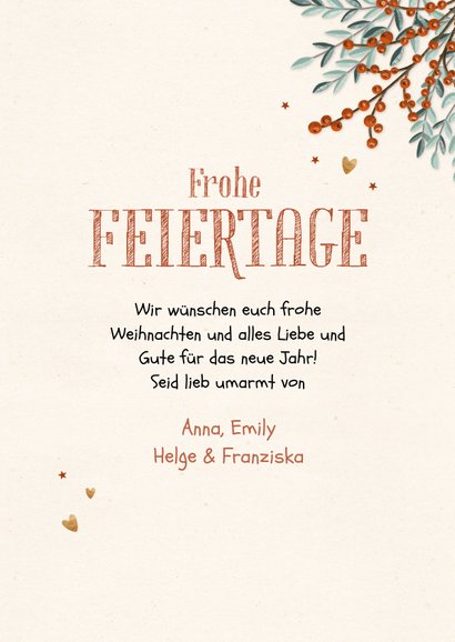 Grußkarte zu Weihnachten Foto auf Zweigen 3