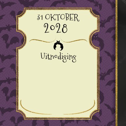 Halloween uitnodiging skelet en heks proosten 3