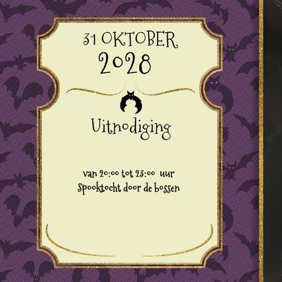 Halloween uitnodiging skelet en heks proosten 3
