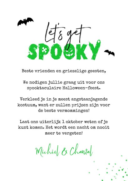 Halloweenfeest let's get spooky skelet vleermuizen wijn 3