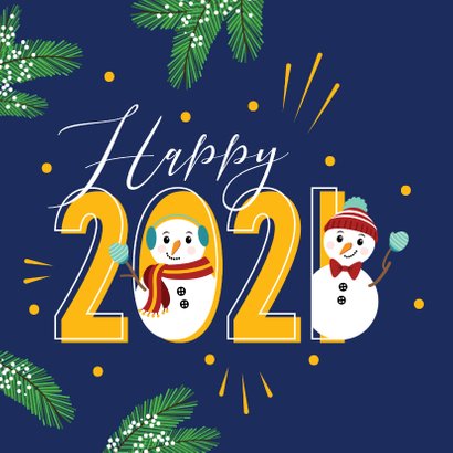 Happy 2021 met deze gezellige sneeuwpoppen 2