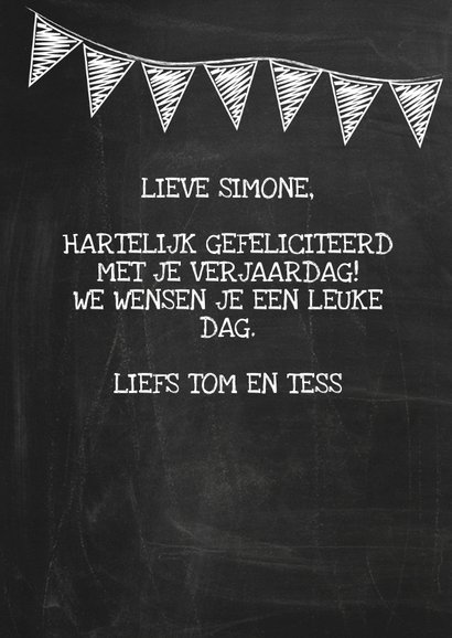 Happy B'day schoolbord vrouw ByF 3