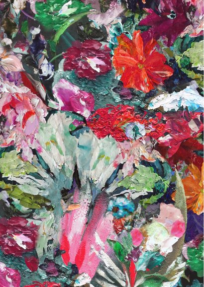 Happy Birthday bloemen kunst 2