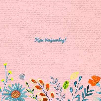 Happy Birthday Bloempjes roze 3