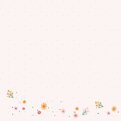 Happy Birthday - flowers and dots - felicitatiekaart 2