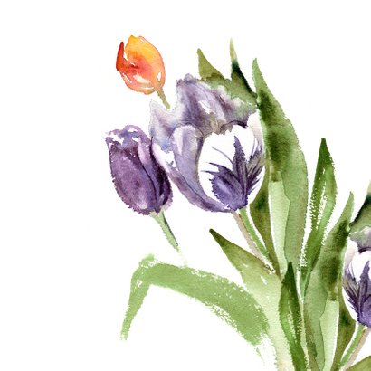 Happy Birthday with painted tulips 2