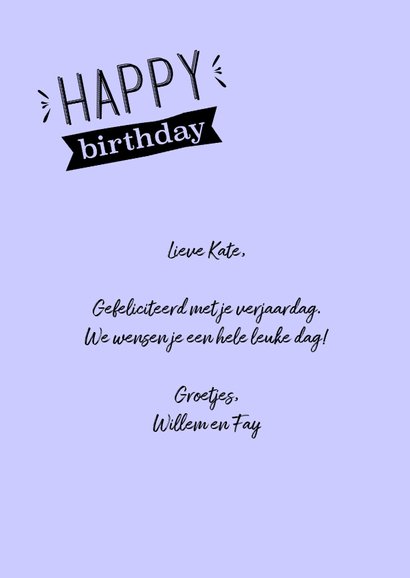 Happy Birthday zwart op kleurtje 3