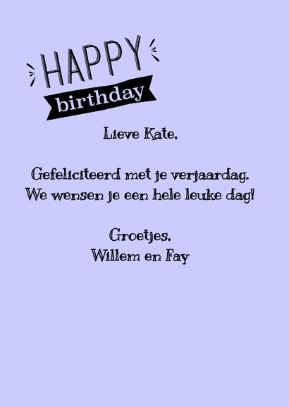 Happy Birthday zwart op kleurtje 3
