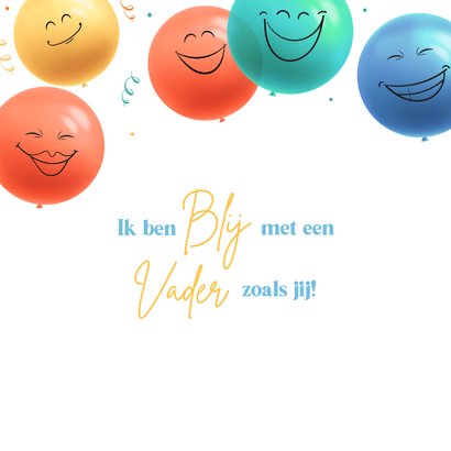 Happy father's day kaart met gekleurde smiley ballonnen 2