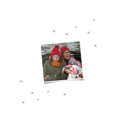 Happy Ho Ho Ho kerstkaart met kleine sterretjes 2