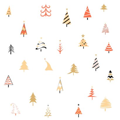 Happy Holidays kerstbomen feestje Achterkant