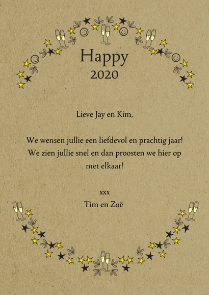 Happy New Year 2020 met champagne en sterren 3