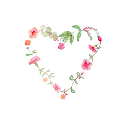 Hartje van bloemen zomaar kaart 2