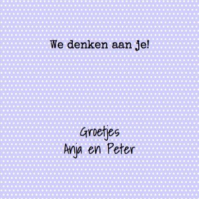 Hartjes aan touwtje op blauwe ondergrond met stippen 3