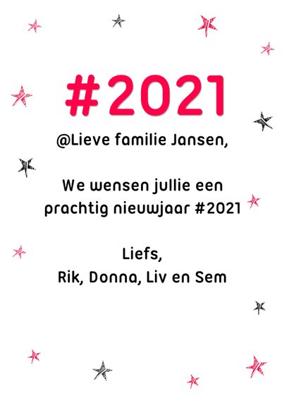 Hashtag humor nieuwjaarskaart 2021 3