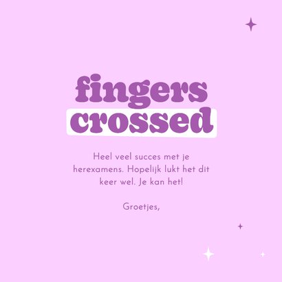 Herexamen kaart grappig fingers crossed 3