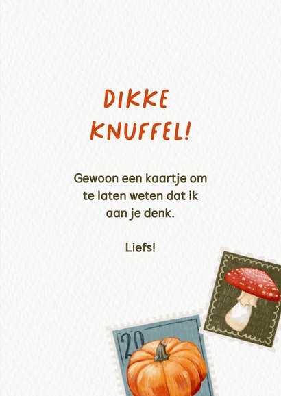 Herfst wenskaart met postzegels 3
