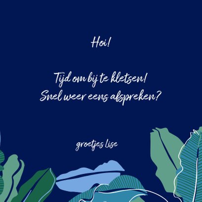 Herfstkaart bladeren donkerblauw 3