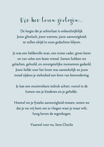 Herinneringskaart vlinders waterverf blauw goud foto 3