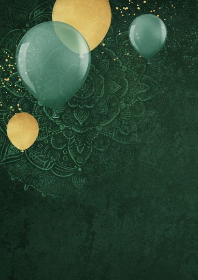 Hindi verjaardagskaart groen goud ballonnen foto 2
