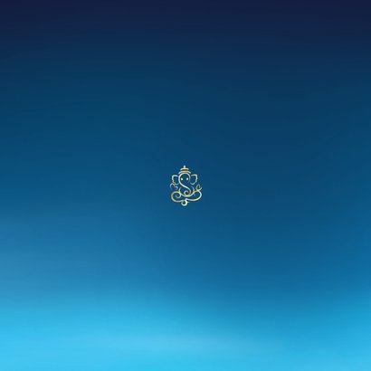 Hindoestaans geboortekaartje met baby Ganesha Achterkant