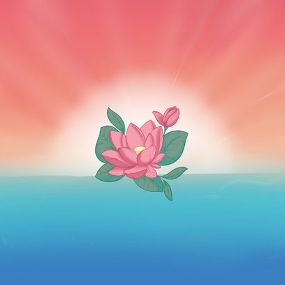 Hindoestaans geboortekaartje zonsopgang meisje Achterkant