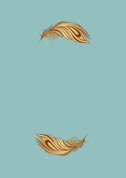 Hindoestaanse geboortekaartje Krishna en baby Achterkant