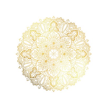 Hindoestaanse huwelijksfelicitatie mandala goud foto 2