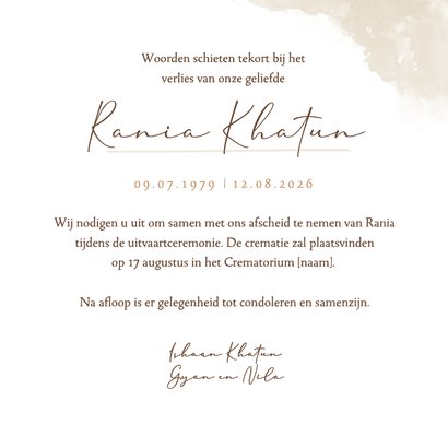 Hindoestaanse rouwkaart Diya lichtje waterverf hartjes 3