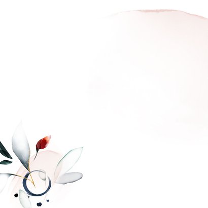Hip aquarel geboortekaartjes meisje bloemen krans Achterkant
