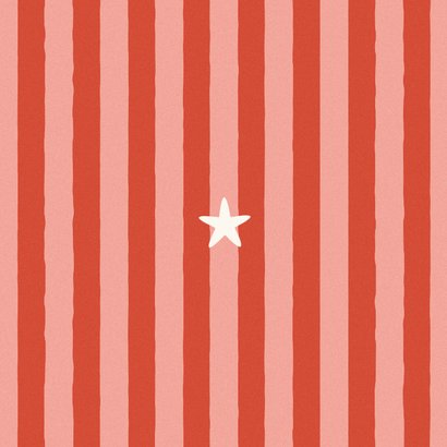 Hip en trendy kerstkaartje roodroze streep merry xmas Achterkant