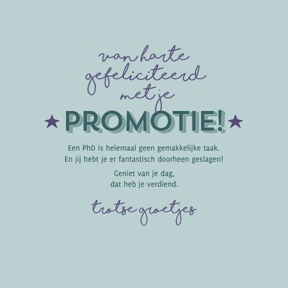 Hip felicitatie kaartje voor doctor promovendus 3