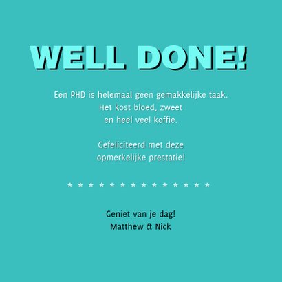 Hip felicitatie kaartje voor promovendus 3