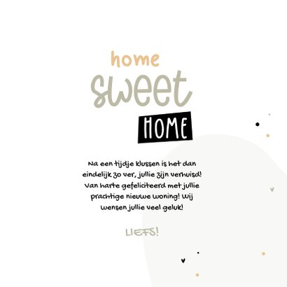 Hip felicitatiekaartje home sweet home met blaadjes 3