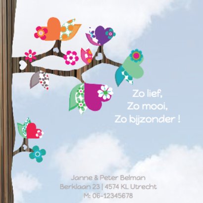 Hip Geboortekaartje Boom Uil Anna 2