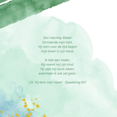 Hip geboortekaartje jongen waterverf groen 2