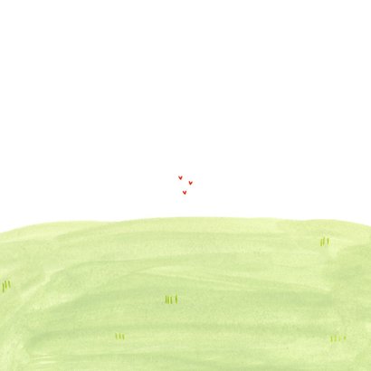 Hip geboortekaartje kamperen bergen tent wipstoel Achterkant