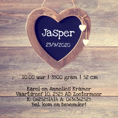 hip geboortekaartje met krijtbord 3
