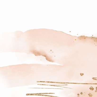Hip geboortekaartje roze watercolor voor een meisje Achterkant
