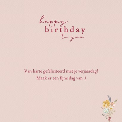 Hip hip hooray verjaardag bos bloemen getekend 3