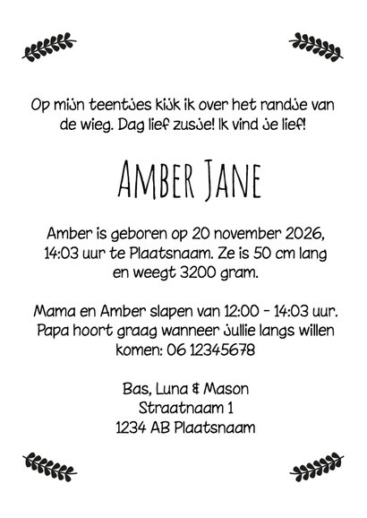 Hip kaartje zwart wit - DH 3
