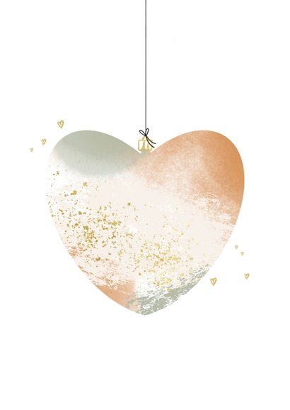 Hip nieuwjaarskaartje hartje kerstbal 2026 vol liefde 2