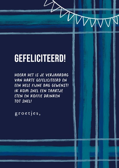 Hip verjaardagskaartje blauwe strepen man en foto 3