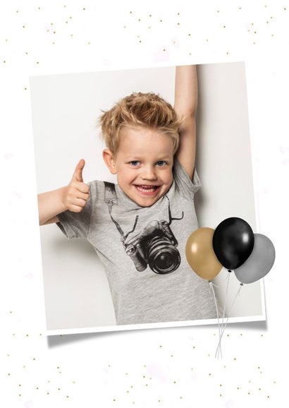 Hippe communie uitnodigingskaart fotocollage jongen 2