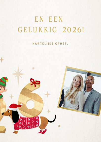 Hippe en feestelijke zakelijke kerstkaart met leuke diertjes 3