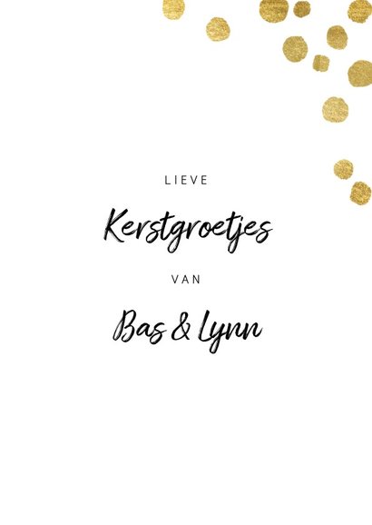 Hippe en moderne kerstkaart met goudlook confetti 3