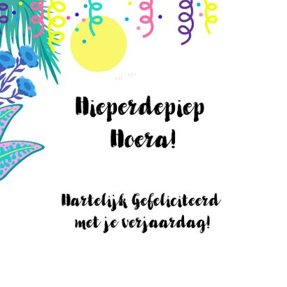 Hippe en trendy verjaardagskaart met jungle thema 2