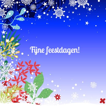 Hippe en vrolijke kerstkaart met kat in de sneeuw 2
