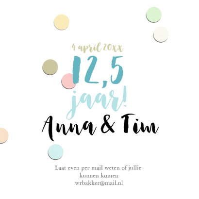 Hippe feestkaart met confetti en eigen foto 2