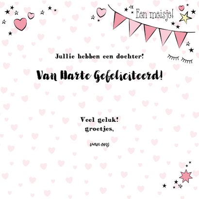 Hippe felicitatie kaart in handlettering-stijl met een baby 3